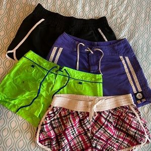 Lot of 4 pairs of women’s athletic/swim shorts